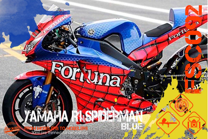 Boxart Yamaha R1 Spiderman Blue  Fire Scale Colors