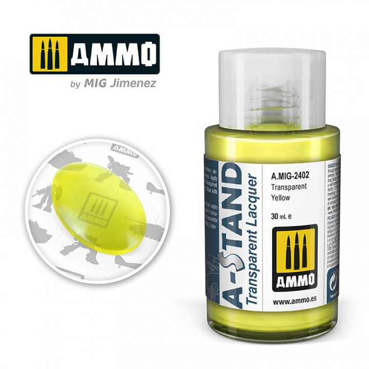 Boxart A-STAND Transparent Yellow  Ammo by Mig Jimenez