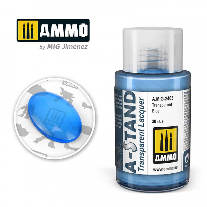 Boxart ASTAND Transparent Blue  Ammo by Mig Jimenez