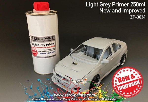 Boxart Light Grey Primer 250ml Airbrush Ready ZP-3034 Zero Paints