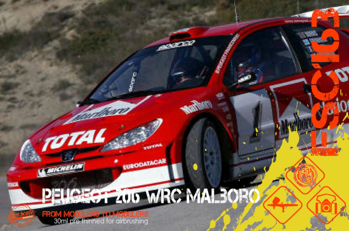 Boxart Peugeot 206 WRC Malboro Red  Fire Scale Colors