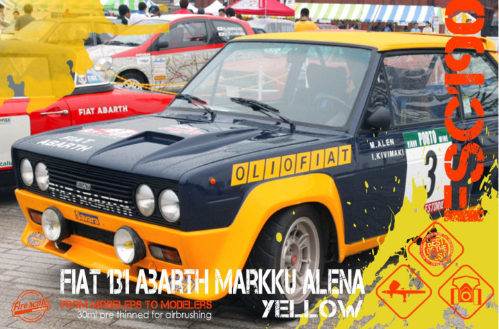Boxart Fiat 131 Abarth Markku Alena - Yellow  Fire Scale Colors