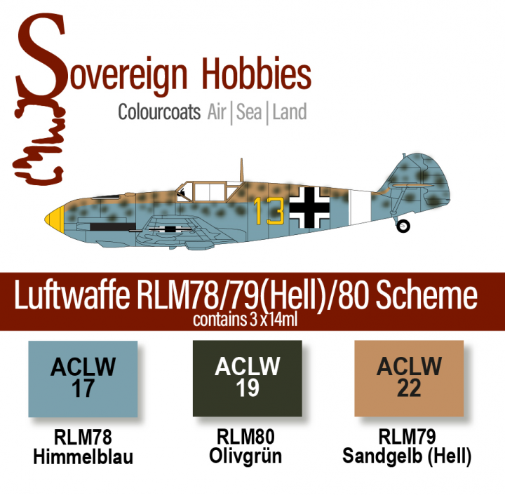 Boxart Colourcoats Set Luftwaffe RLM78/79/80 Desert Scheme B  Colourcoats (since 2014)