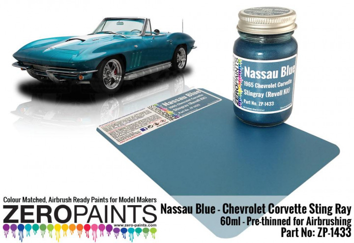 Boxart Nassau Blue 1965 Chevrolet Corvette Stingray  Zero Paints