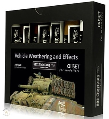 Boxart 502 Abteilung oil set - Vehicle weathering and effects  MIG Productions