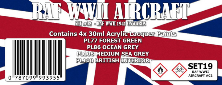 Boxart RAF WWII 1941 ONWARDS Colour Set #2 SET19 SMS