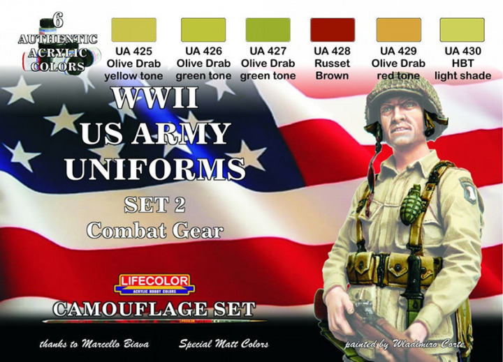 Boxart WWII US Army Uniforms Set 2  Lifecolor