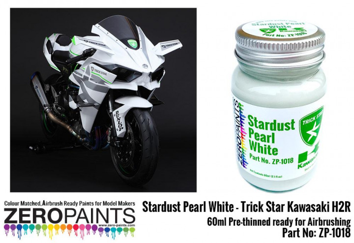 Boxart Trick Star Kawasaki H2R Stardust Pearl White  Zero Paints