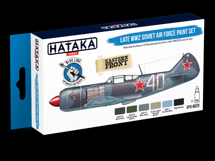 Boxart Late WW2 Soviet Air Force paint set HTK-BS20 Hataka Hobby Blue Line