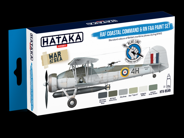 Boxart RAF Coastal Command & RN FAA paint set HTK-BS49 Hataka Hobby Blue Line