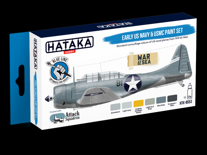 Boxart Early US Navy & USMC paint set HTK-BS53 Hataka Hobby Blue Line
