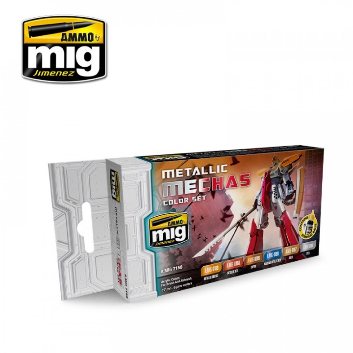 Boxart Metallic Mechas Color Set  Ammo by Mig Jimenez