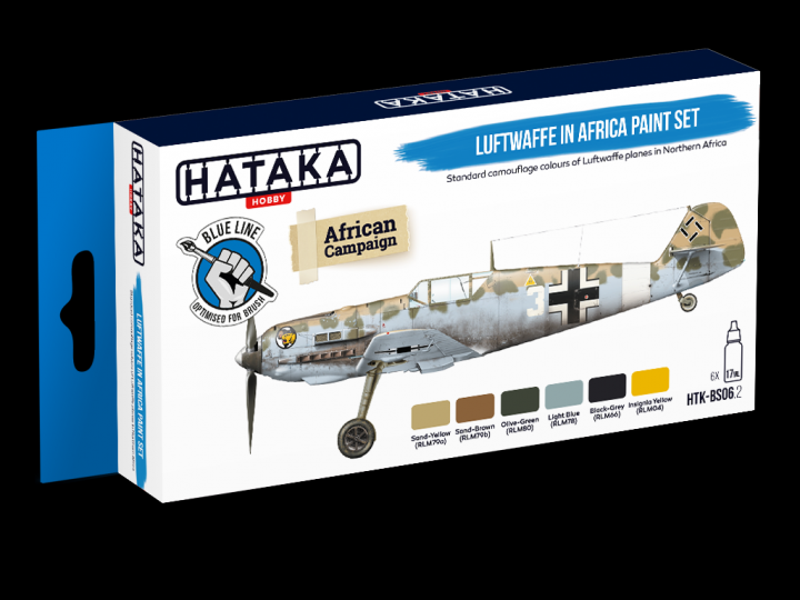 Boxart Luftwaffe in Africa Paint Set HTK-BS06.2 Hataka Hobby Blue Line