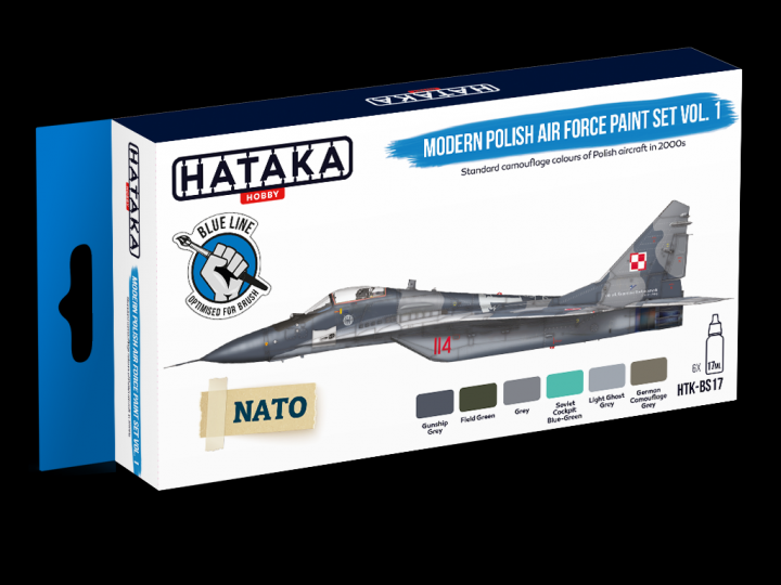 Boxart Modern Polish Air Force paint set vol.1 HTK-BS17 Hataka Hobby Blue Line