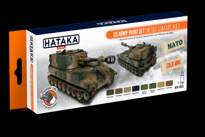Boxart US Army paint set (MERDC camouflage) HTK-CS51 Hataka Hobby Orange Line