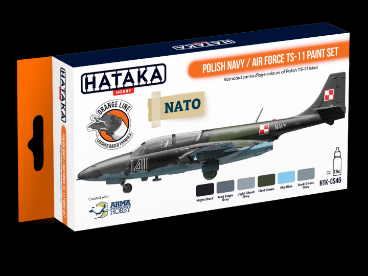 Boxart Polish Navy / Air Force TS-11 paint set HTK-CS46 Hataka Hobby Orange Line