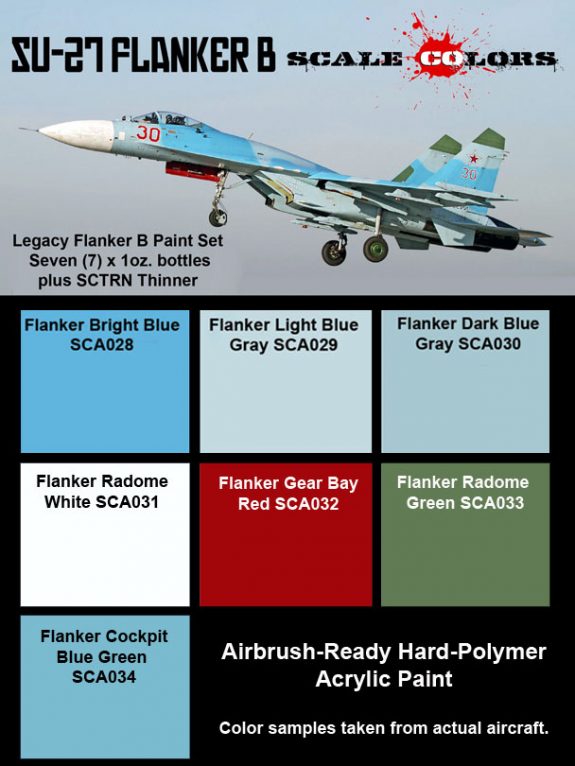 Boxart Su-27 Flanker B Paint Set (1985-2005)  Scale Colors