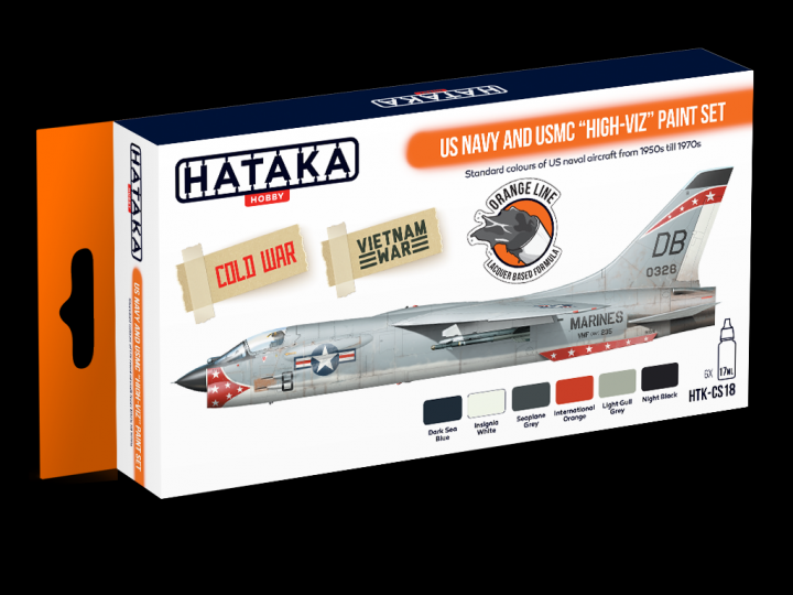 Boxart US Navy and USMC „high-viz” Paint Set HTK-CS18 Hataka Hobby Orange Line