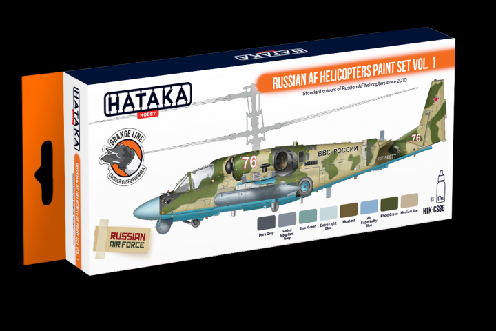 Boxart Russian AF Helicopters paint set vol. 1 HTK-CS86 Hataka Hobby Orange Line