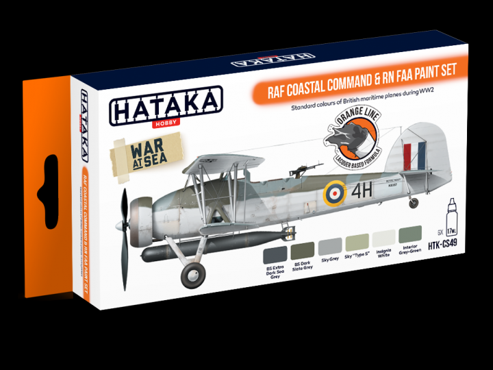 Boxart RAF Coastal Command & RN FAA paint set HTK-CS49 Hataka Hobby Orange Line