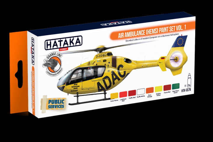 Boxart Air Ambulance (HEMS) paint vol. 1 HTK-CS76 Hataka Hobby Orange Line