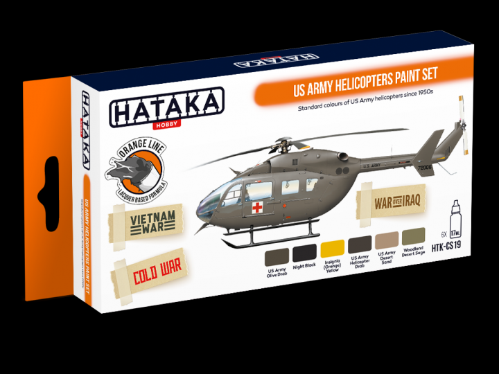 Boxart US Army Helicopter paint set HTK-CS19 Hataka Hobby Orange Line
