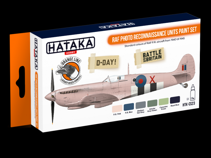 Boxart RAF Photo Reconnaissance Units paint set HTK-CS23 Hataka Hobby Orange Line