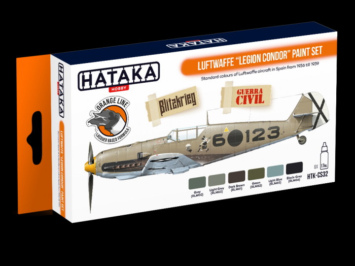Boxart Luftwaffe „Legion Condor” paint set HTK-CS32 Hataka Hobby Orange Line