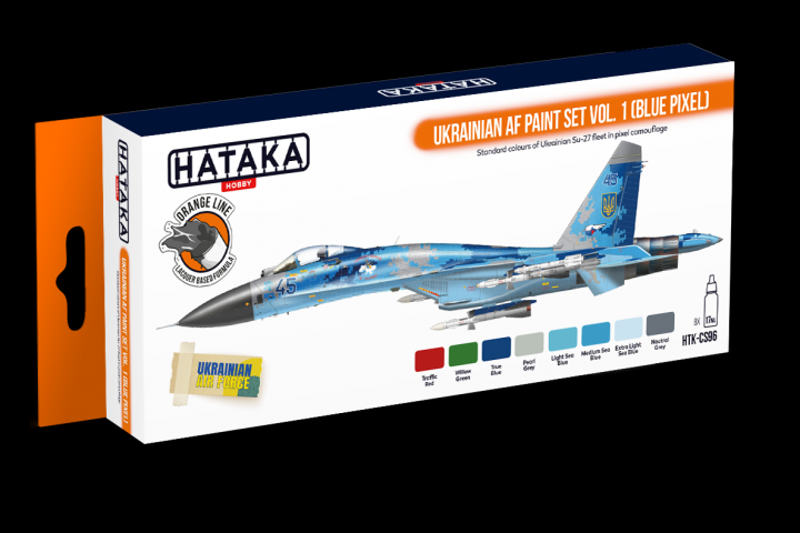 Boxart Ukrainian AF paint set vol. 1 (Blue Pixel) HTK-CS96 Hataka Hobby Orange Line