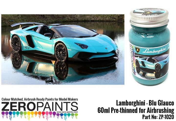 Boxart Lamborghini Blu Glauco Paint  Zero Paints