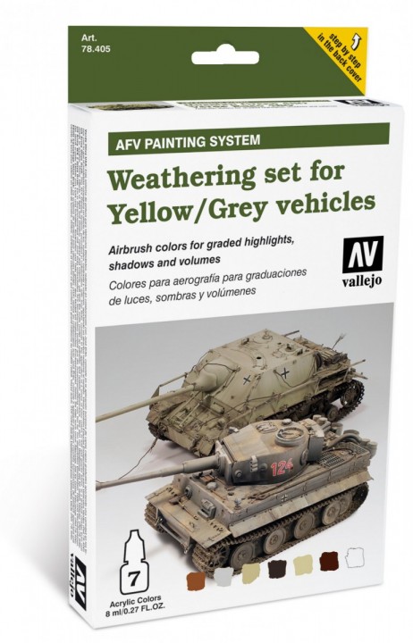 Boxart Weathering Set For Yellow/Grey Vehicles 78.405 Vallejo Model Air