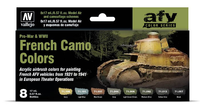 Boxart French Camo Colors Pre-War & WWII 71.644 Vallejo Model Air