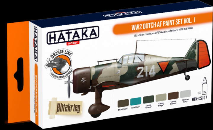 Boxart WW2 Dutch AF paint set vol. 1 HTK-CS107 Hataka Hobby Orange Line