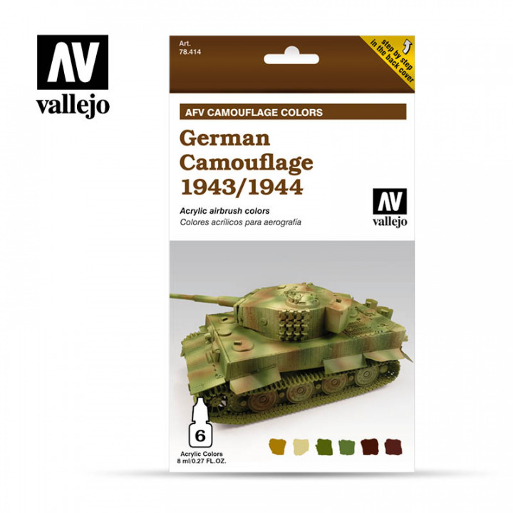 Boxart German Camouflage 1943/1944 (AFV Camouflage Colors) 092,006,040 Vallejo Model Air