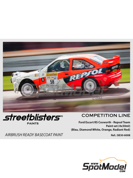 Boxart Ford Escort RS Cosworth Repsol Team - White - Blue - Orange  StreetBlisters Paints