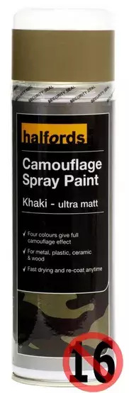 Boxart Camouflage Spray Paint - Khaki 252069 Halfords