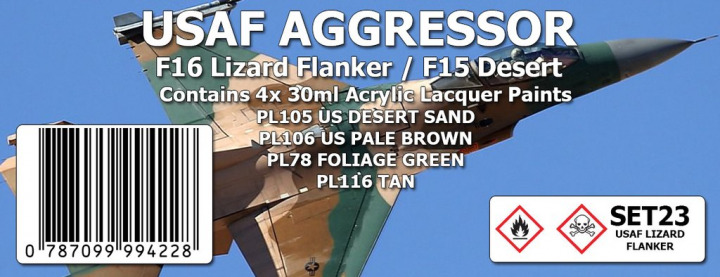 Boxart USAF AGGRESSOR : F16 LIZARD FLANKER / F15 DESERT SET23 SMS