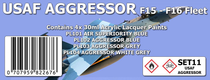 Boxart USAF AGGRESSOR F15 - F16 Colour Sett - (PL101, PL102, PL103, SET11 SMS