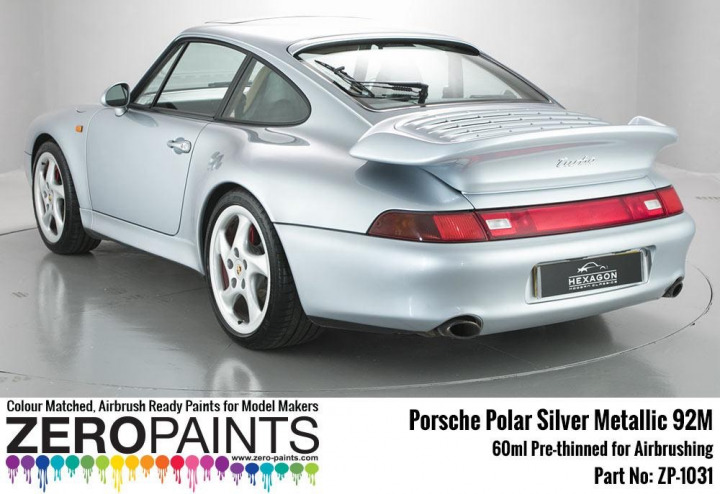 Boxart Porsche Paints 60ml - ZP-1031 Polar Silver Metallic 92M  Zero Paints