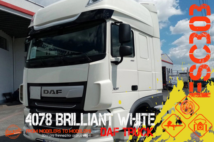 Boxart 4078 Brilliant White DAF Truck  Fire Scale Colors