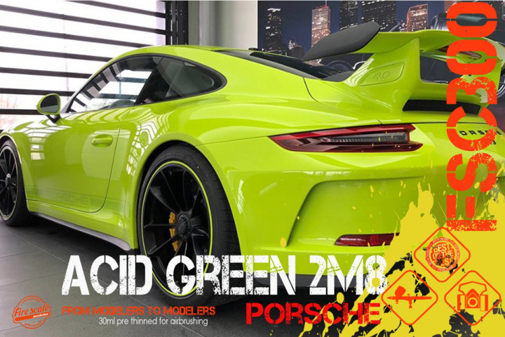 Boxart Acid Green 2M8 Porsche  Fire Scale Colors