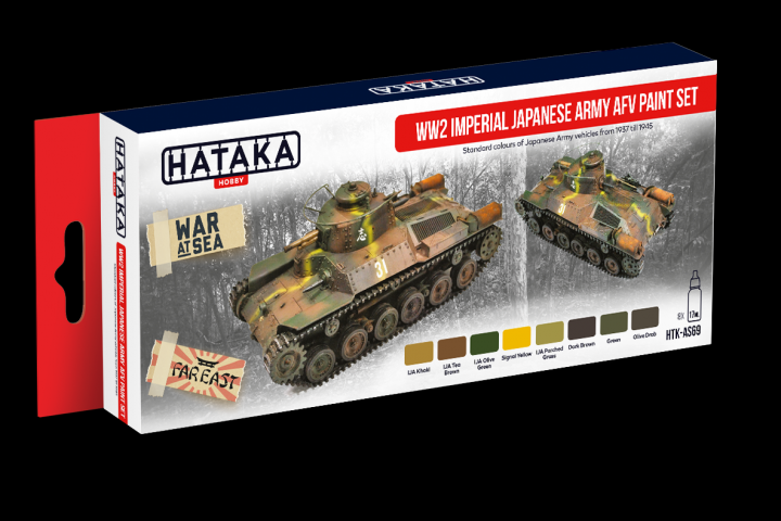 Boxart WW2 Imperial Japanese Army AFV Paint Set HTK-AS69 Hataka Hobby Red Line