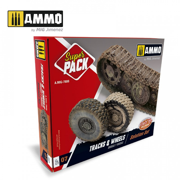 Boxart Super Pack Tracks & Wheels A.MIG-7808 Ammo by Mig Jimenez