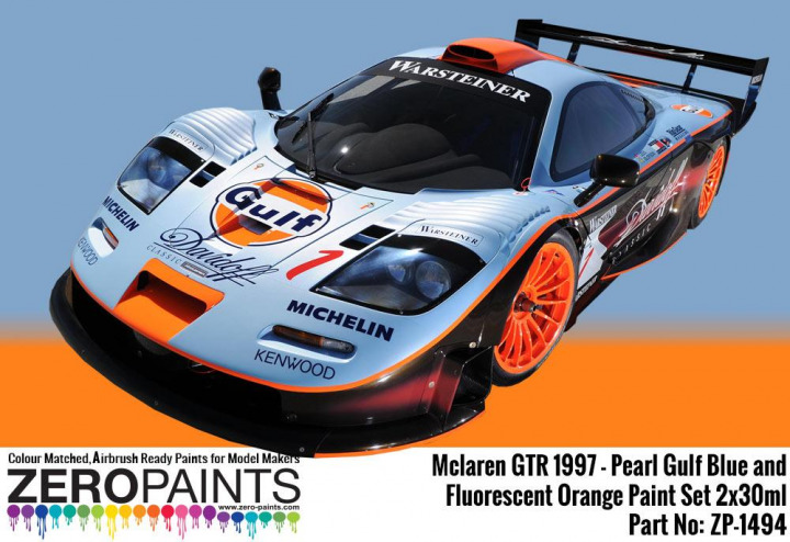 Boxart Mclaren F1 GTR 1997 - Pearl Gulf Blue and Fluorescent Orange  Zero Paints