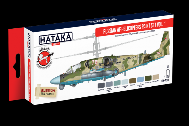 Boxart Russian AF Helicopters paint set vol. 1 HTK-AS86 Hataka Hobby Red Line