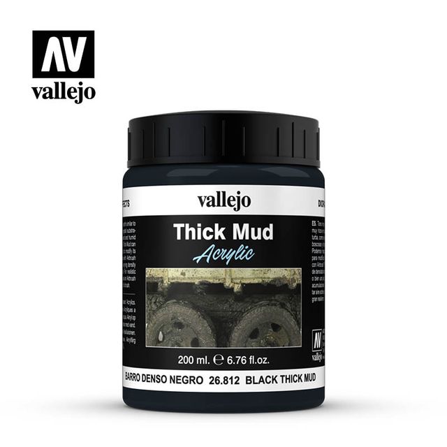 Boxart Acrylic Thick Mud - Black Mud  Vallejo Diorama Effects