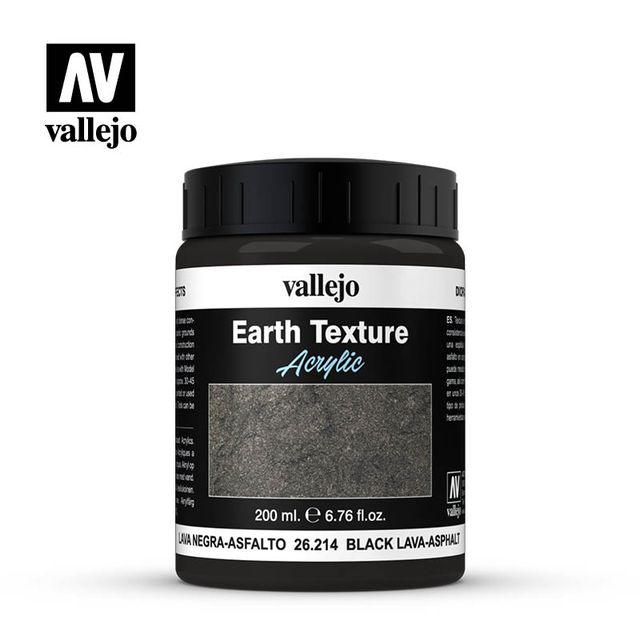 Boxart Acrylic Earth Texture - Black Lava-Asphalt  Vallejo Diorama Effects