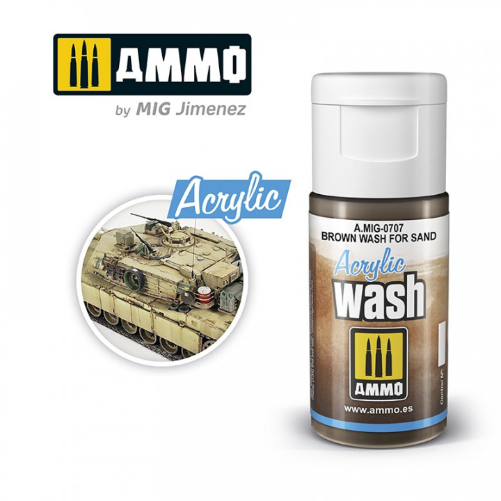 Boxart ACRYLIC WASH Brown Wash for Sand  Ammo by Mig Jimenez