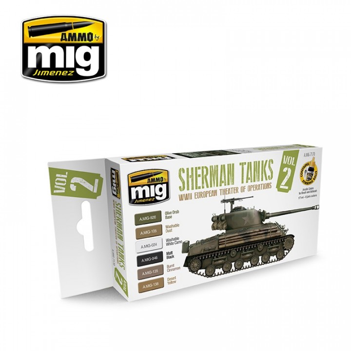 Boxart Set Sherman Tanks Vol. 2 (WWII European Theater Operations)  Ammo by Mig Jimenez