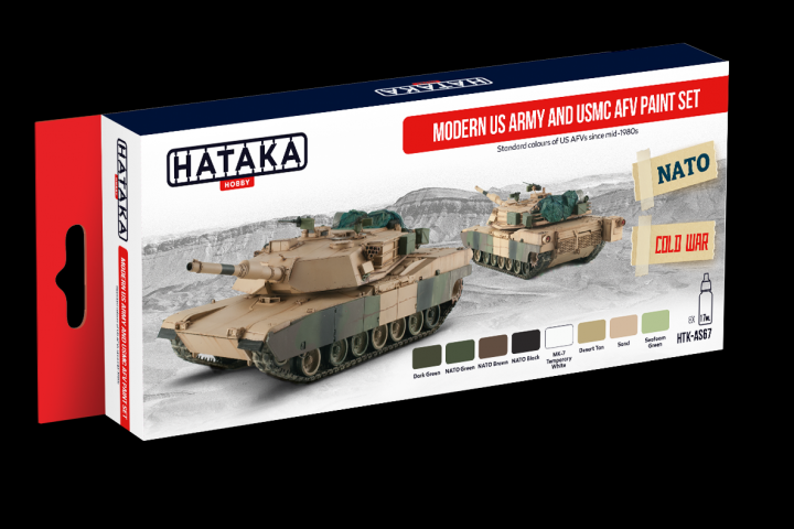Boxart Modern US Army and USMC AFV Paint Set HTK-AS67 Hataka Hobby Red Line